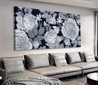 yearainn Floral Canvas Wall Art, 28"x59"