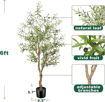 FEELEAD 6FT Faux Olive Tree