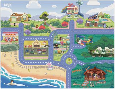 Imaginmat: Jumbo Bluey Floor Playmat &amp; 2 Toy Cars