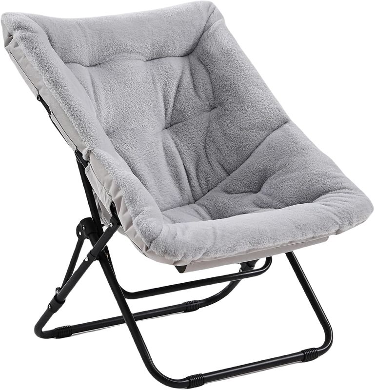 Givjoy Soft Faux Fur Oversized Folding Chair