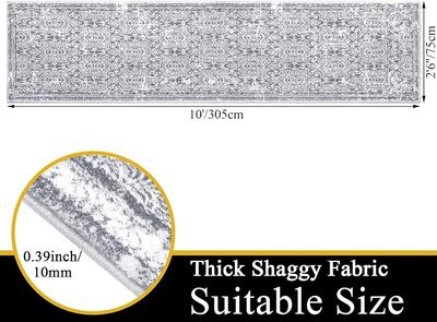 Vaukki 2'6"x10' Vintage Shaggy Soft Runner Rug