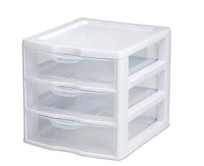Sterilite 3 Drawer Storage Unit, White