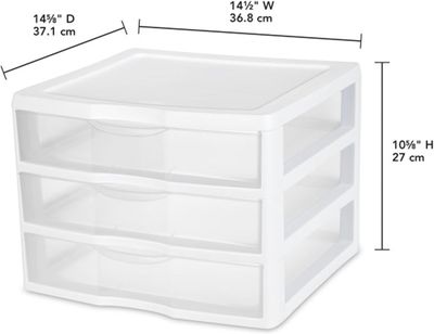 Sterilite 3 Drawer Storage Unit, White