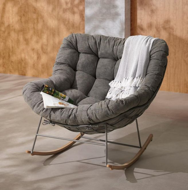 HOMETRENDS Isla Steel Outdoor Rocking Chair