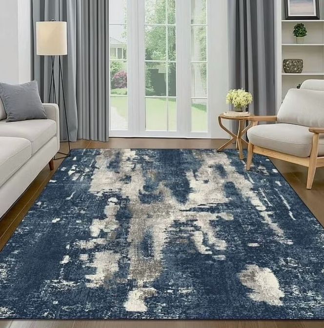 KUETH 5'x7' Ultra Thin Indoor Machine Washable Rug