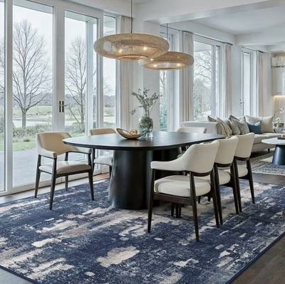 KUETH 5'x7' Ultra Thin Indoor Machine Washable Rug