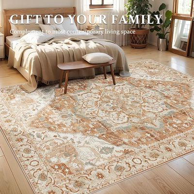 Deerly 5'x7' Vintage Bohemian Washable Area Rug