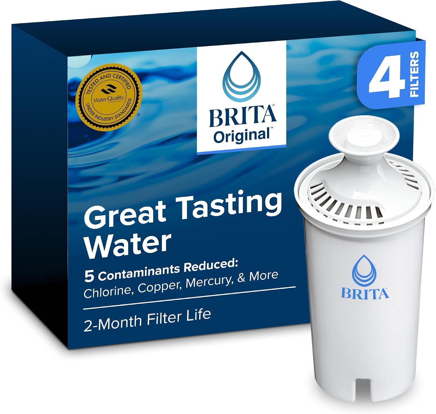 Brita 42432 Pitcher Replacement Filters, 4-Pack