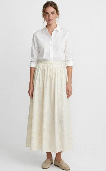 Massimo Dutti Pinstripe Maxi Skirt, sz 4