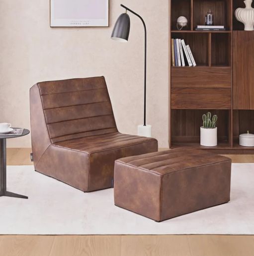 Lounge &amp; Co. Lima Foam Lounge Chair with Ottoman