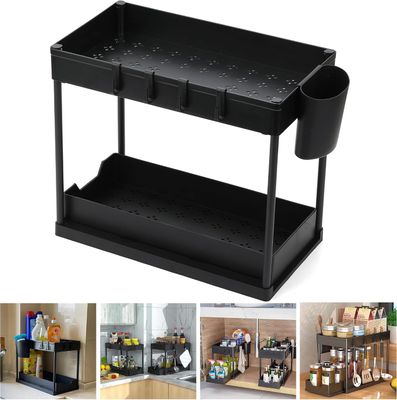 Boxiki 2-Tier Sliding Storage Rack for Kitchen