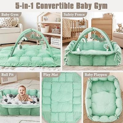 Foryoomi 5-in-1 Plush Baby Play Gym