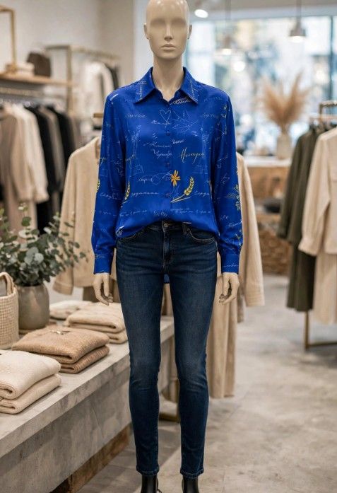 Vibrant Blue Button Up Shirt