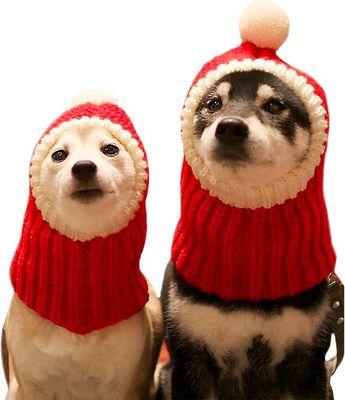 NACOCO Christmas Crocheted Snood Funny Pet Cap, Medium