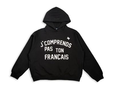 “I DON’T UNDERSTAND YOUR FRENCH”, Hoodie, Black