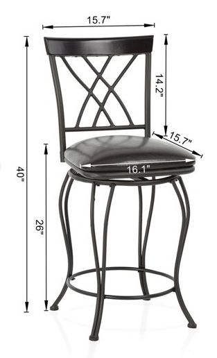 *Imperfect* Homy Casa 26 Inch Counter Height Swivel Bar Stool