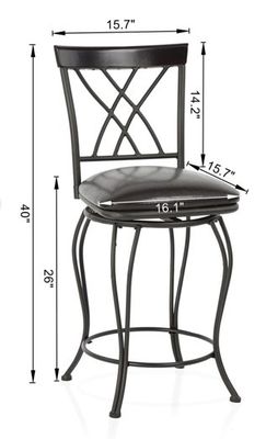 *Imperfect* Homy Casa 26 Inch Counter Height Swivel Bar Stool