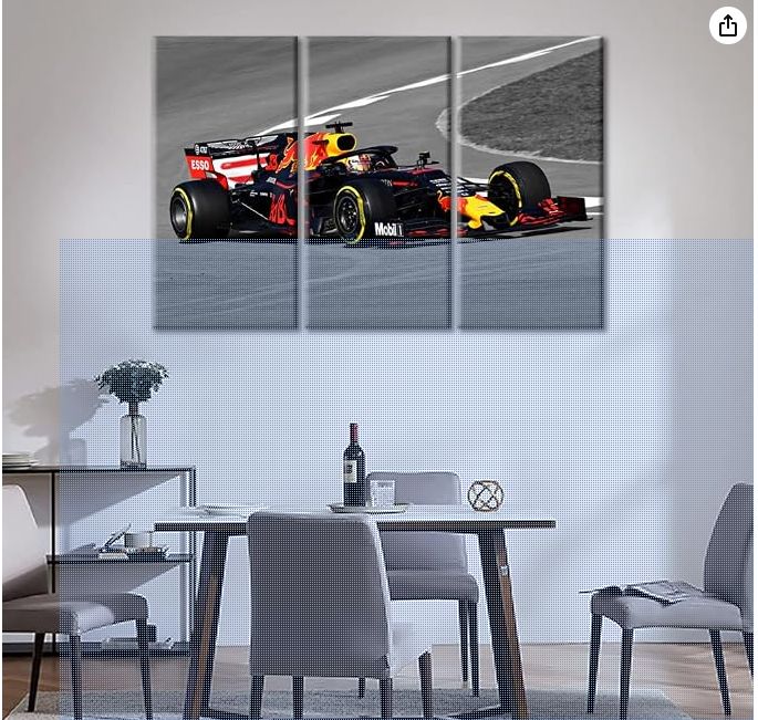 Tumovo Canvas Print Wall Art Racing Car 3 Pieces
