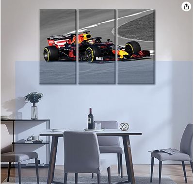 Tumovo Canvas Print Wall Art Racing Car 3 Pieces