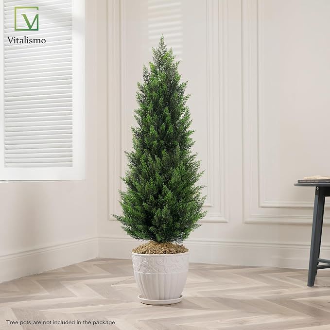 Vitalismo 4ft Artificial Topiary Cedar Tree Set