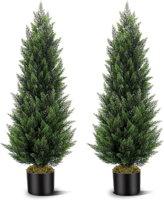 Vitalismo 4ft Artificial Topiary Cedar Tree Set