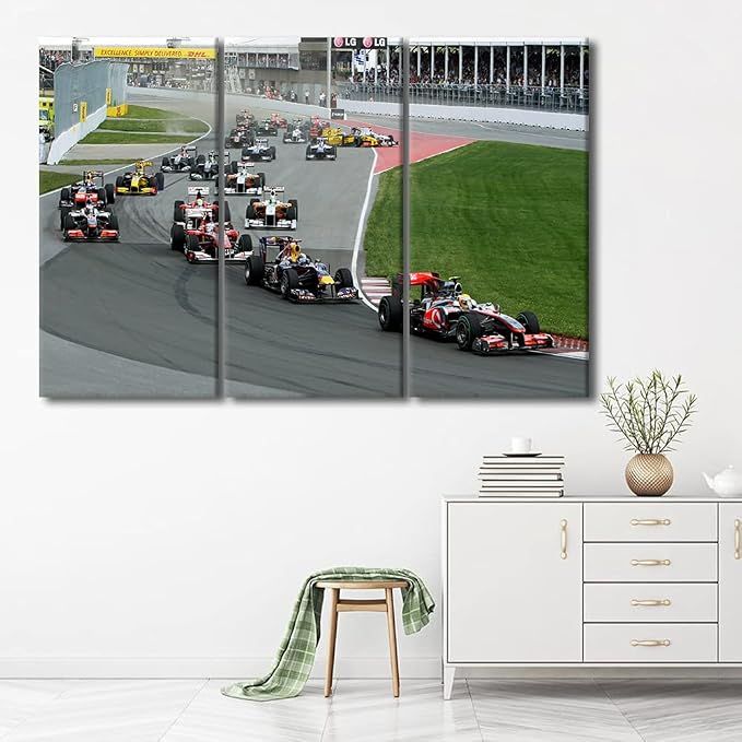 Tumovo 3 Piece Canvas Racing Prints