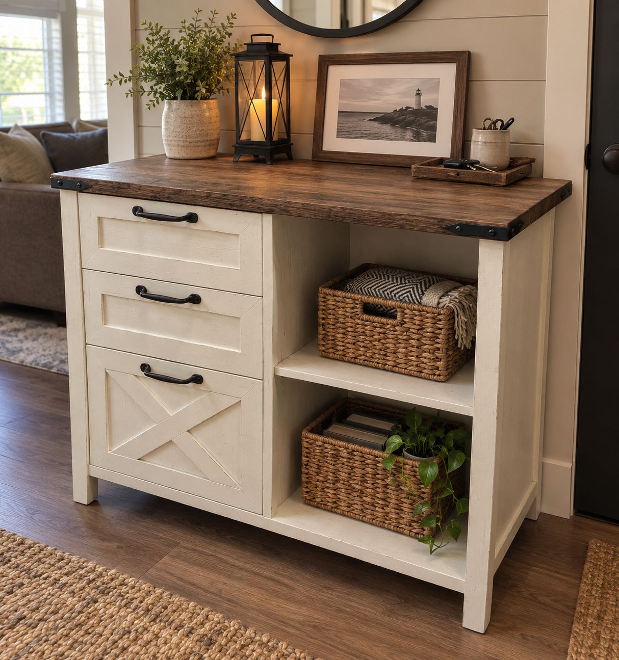 Rustic Farmhouse Storage Cabinet