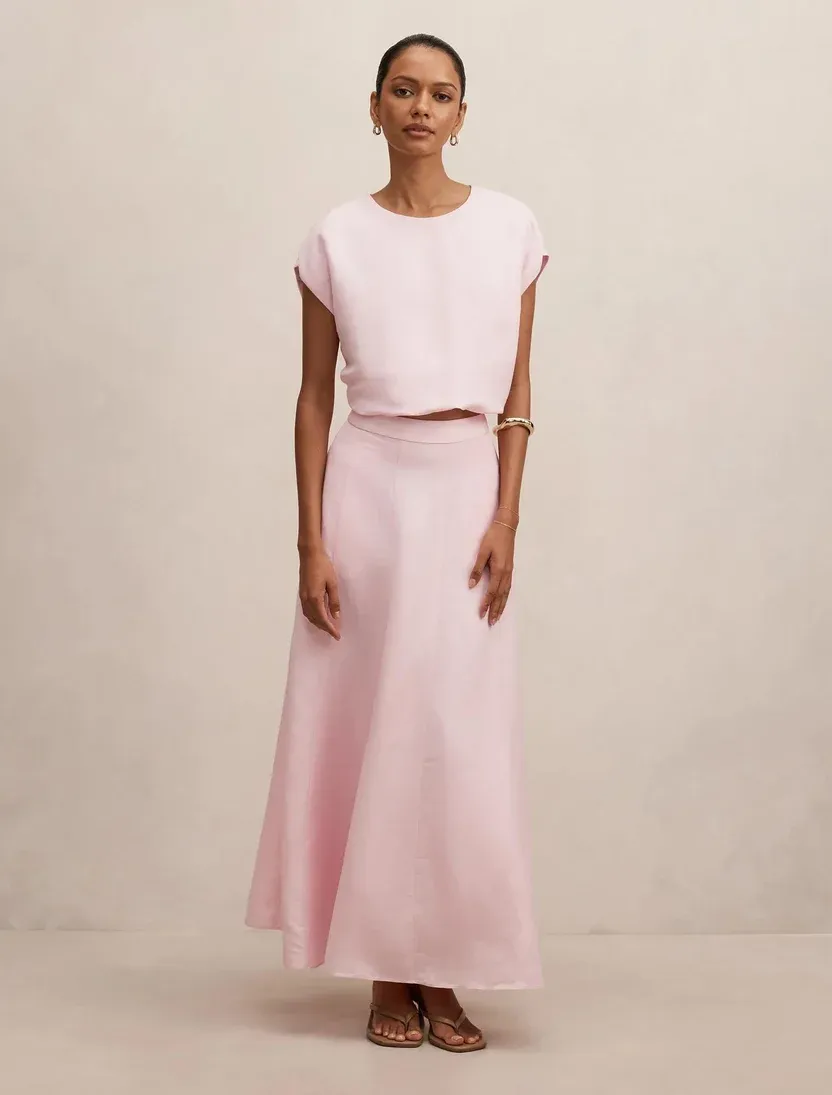 Ever New Georgina Petite Godet Skirt Pink