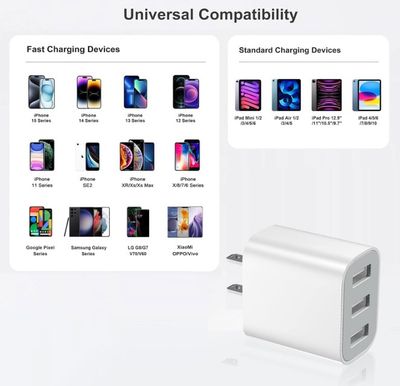 3-Port USB Charger Block