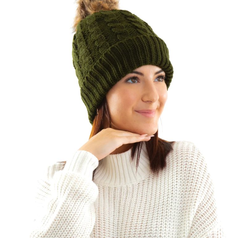 Just Cozy Green Cozy Lined Hat