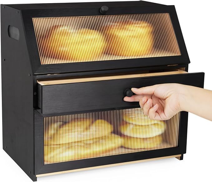 Bread Box Countertop with Knife Drawer &amp; Utensil Storage