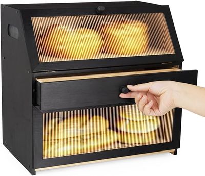 Bread Box Countertop with Knife Drawer &amp; Utensil Storage