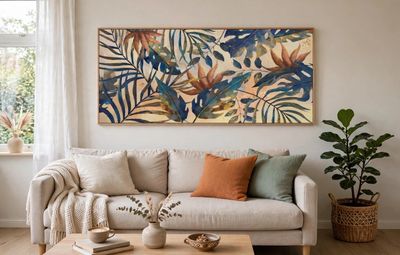 Tropical Botanical Framed Canvas 120 x 60cm