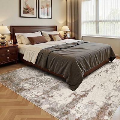 UERMEI 6'x9' Washable Neutral Modern Abstract Area Rug