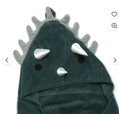 Mainstays Kids Hooded Towel, Soft &amp; Durable, 100% Cotton, Dinosaur