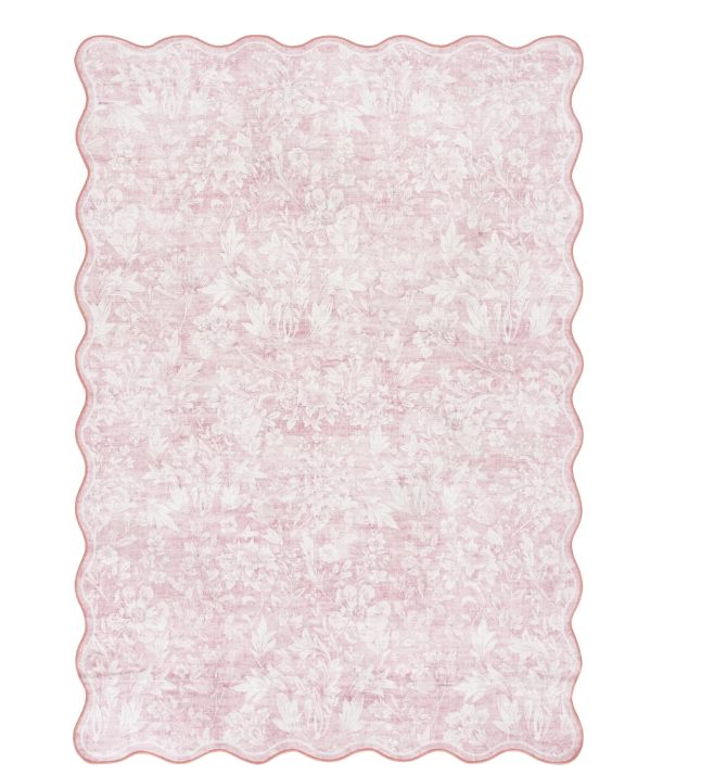 Mainstays 5'x7' Modern Abstract Plush Scallop Shape Rug, Pink