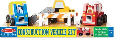 Melissa &amp; Doug Construction Vehicle Wooden Play Set (8 pcs)