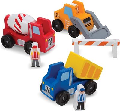 Melissa &amp; Doug Construction Vehicle Wooden Play Set (8 pcs)