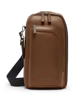 TUMI Harrison Gregory Sling Bag Cognac Bombe Leather