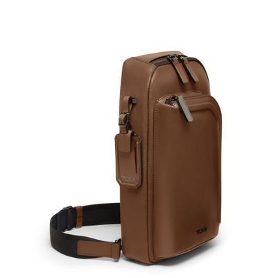 TUMI Harrison Gregory Sling Bag Cognac Bombe Leather