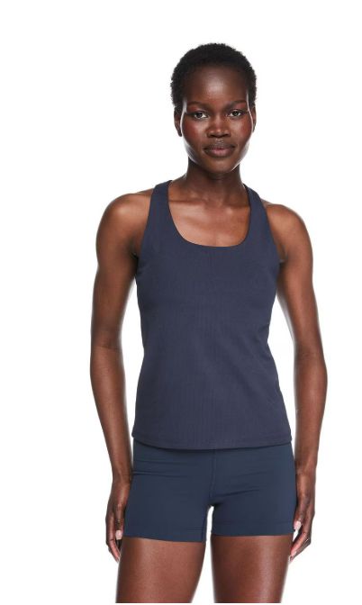Athletic Works Women's Rib Racerback Tank Top Navy Blue Medium