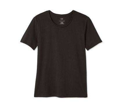 Iyla Women's Interlock Crew Neckline Tee Black Medium
