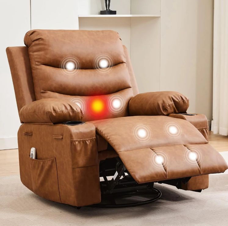 Garvee Oversized Swivel Electric Power Recliner Chair