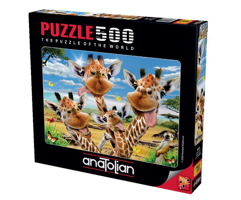 Anatolian Puzzle - Giraffe Selfie - 500 pc Jigsaw Puzzle - # 3617