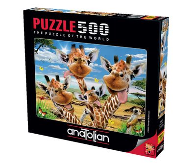 Anatolian Puzzle - Giraffe Selfie - 500 pc Jigsaw Puzzle - # 3617