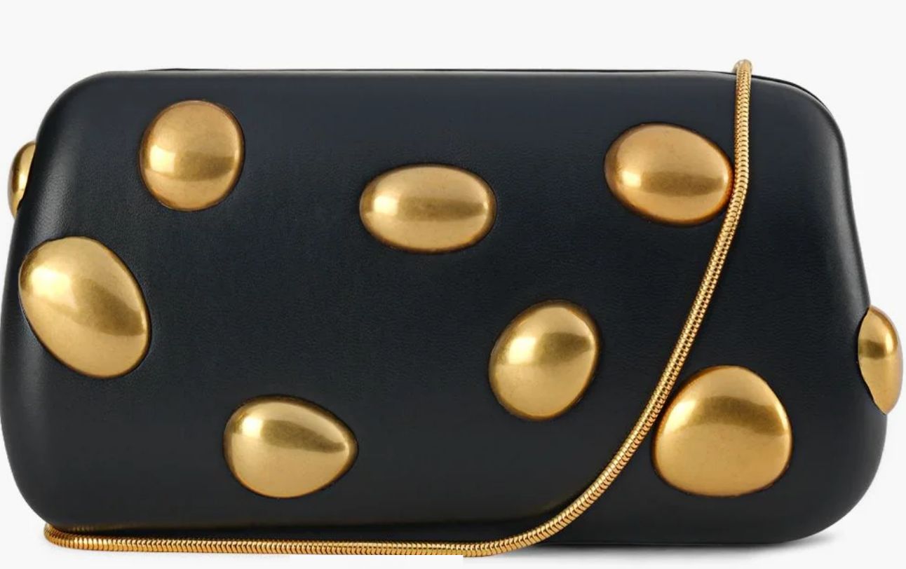 Studded Clutch Purse with Strap
