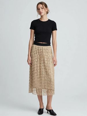 Women's Celebrity Handwork Pearl Beaded Skirt 2XL