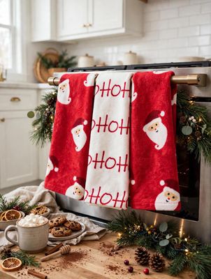 Holiday Time 3 Pack Hand Towel Set Christmas