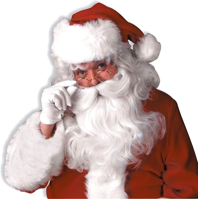 Forum Deluxe Santa Wig and Beard Set, White, One Size