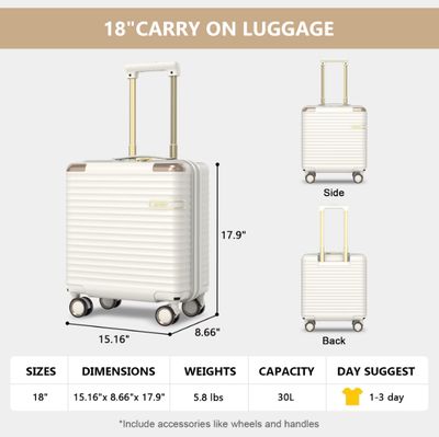 Joyway 18" Carry-On Luggage Lightweight Hardshell Suitcase